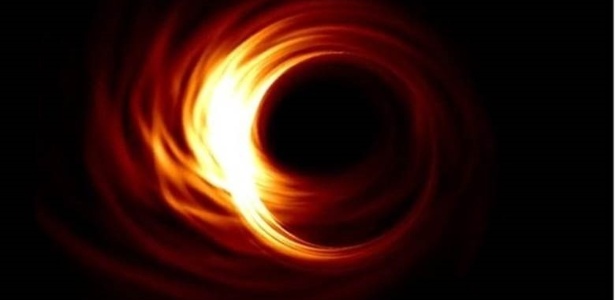 A equipe do EHT produziu simulações a partir da teoria de Einsein para prever como seria um buraco negro - Hotaka Shiokawa/CFA/hARVARD