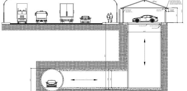 Protótipo de Musk pretende fazer pessoas saírem de suas garagens diretamente para túneis - Reprodução