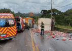 Colisão entre caminhão e ônibus de turismo deixa feridos em rodovia de SC - Reprodução/ 9º Batalhão do Corpo de Bombeiros Militar