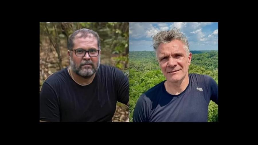 Bruno Pereira (à esq.) e Dom Phillips foram assassinados na Amazônia - Reprodução/TV Globo