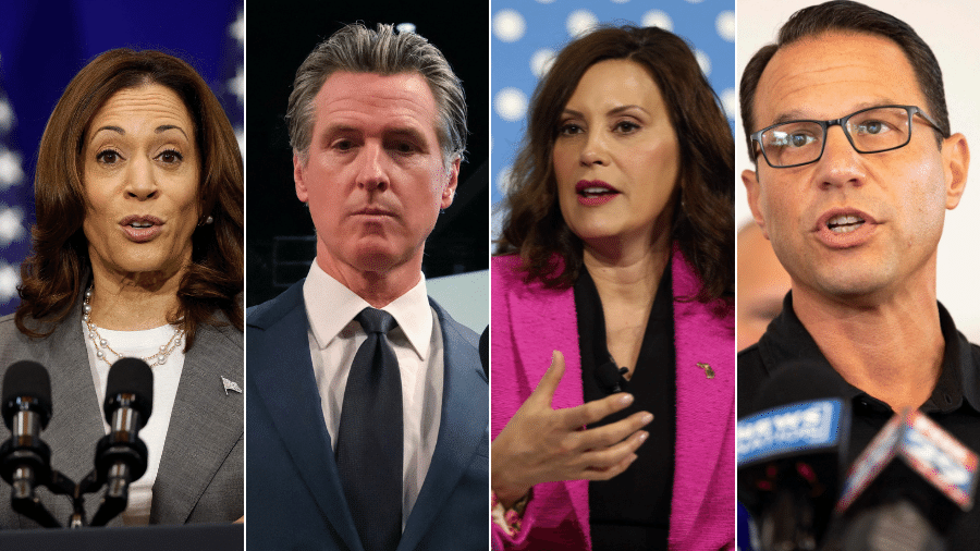 Kamala Harris, Gavin Newsom, Gretchen Whitmer e Josh Shapiro são nomes cotados em eventual substituição a Joe Biden