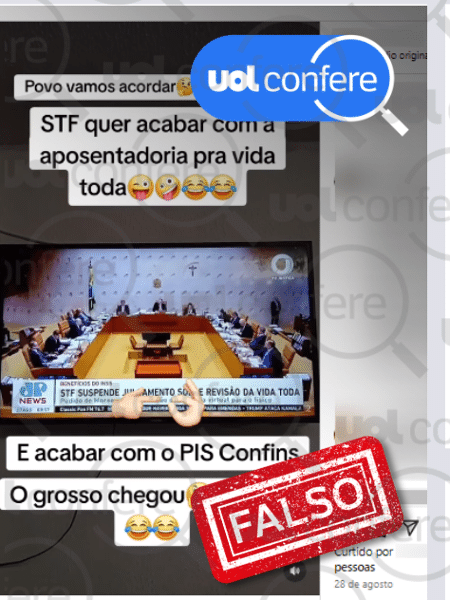 12.set.2024 - STF não quer acabar com as aposentadorias, como dizem posts nas redes sociais