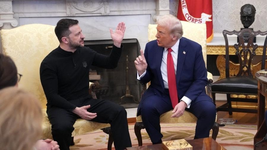 Trump e Zelensky discutem na Casa Branca Trump e Zelensky discutem na Casa Branca