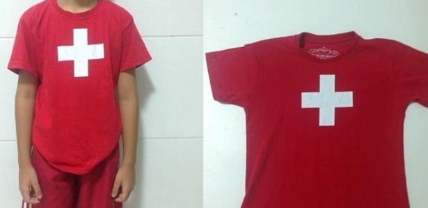 Menino de 8 anos foi hostilizado na escola de inglês ao usar camiseta com bandeira da Suíça - Arquivo Pessoal