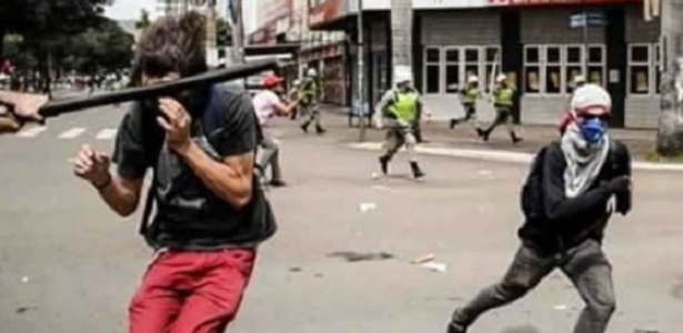 Momento em que Mateus Ferreira da Silva é agredido por policial militar - Reprodução
