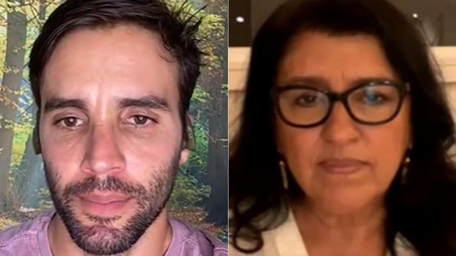 Daniel Cady acusou cozinheira de infectar a família, em live com Regina Casé, intérprete de Lourdes em Amor de Mãe - Reprodução Instagram