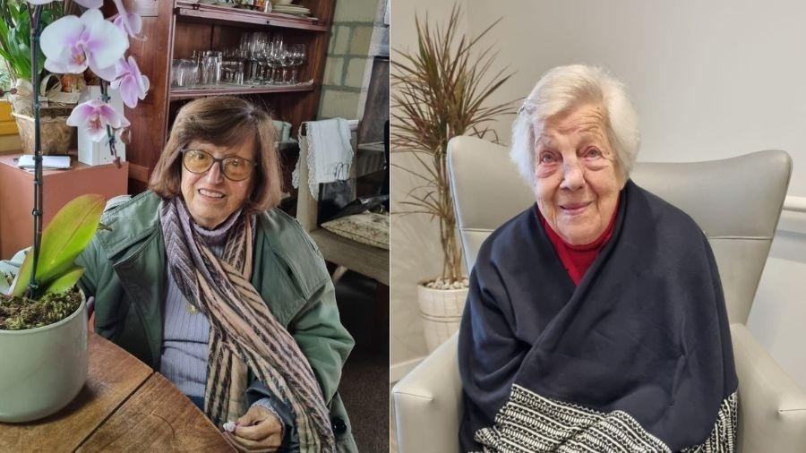 Maria Helena Andrés, 100, e Celina Zengerling, 104, vão votar neste domingo - Arquivo pessoal