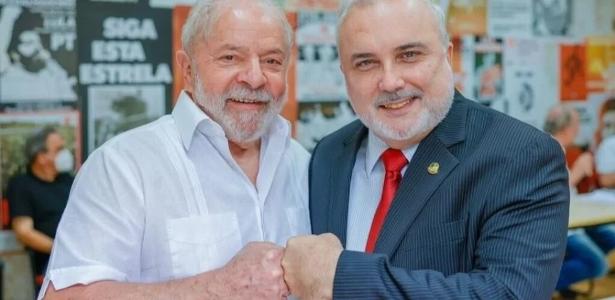 O presidente Lula (PT) e o presidente da Petrobras, ex-senador Jean Paul Prates