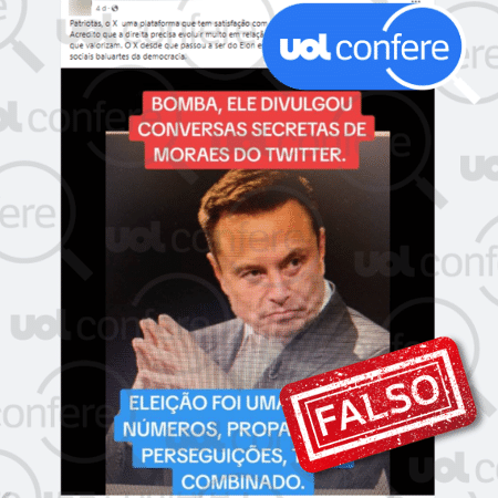 10.abr.2024 - Posts fazem referência ao 'Twitter Files Brazil', mas supostas conversas vazadas por Musk são entre funcionários da empresa, não do ministro do STF