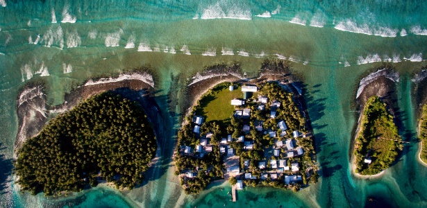 Vista aérea de Ejit, uma das Ilhas Marshall - Josh Haner/The New York Times