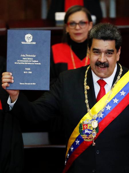 Nicolas Maduro toma posse para o seu segundo mandato como presidente da Venezuela - Carlos Garcia Rawlins/Reuters