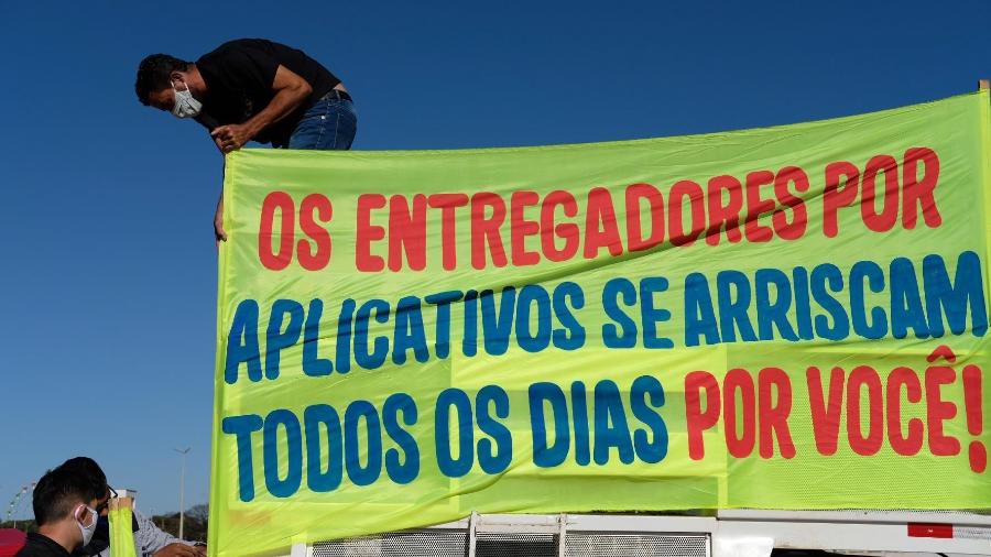 Paralisação dos entregadores de aplicativo na cidade de Brasília (DF) (25/07/2020) - LEONARDO MILANO/ESTADÃO CONTEÚDO