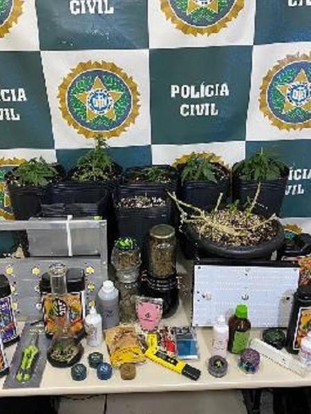 No local onde a filha de Elias Maluco foi detida, os agentes descobriram um laboratório caseiro de produção da droga skank - Divulgação/Polícia Civil do Rio de Janeiro