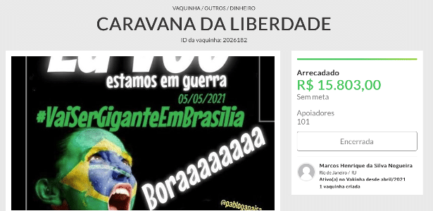 Caravana pró-Bolsonaro que nunca saiu do lugar vira disputa por reembolso