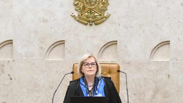 07.jun.2023 - A ministra Rosa Weber, presidente do STF, durante julgamento do marco temporal