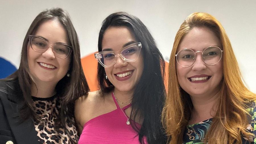 As professoras Júlia Sahium, Laura Macêdo e Débora Rocha