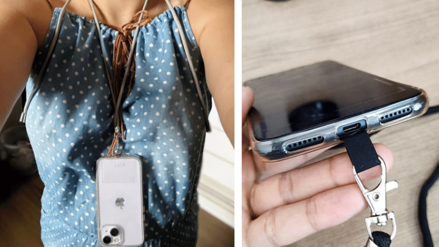 Cordão de celular para o pescoço ajuda a manter o aparelho por perto Cordão de celular para o pescoço ajuda a manter o aparelho por perto