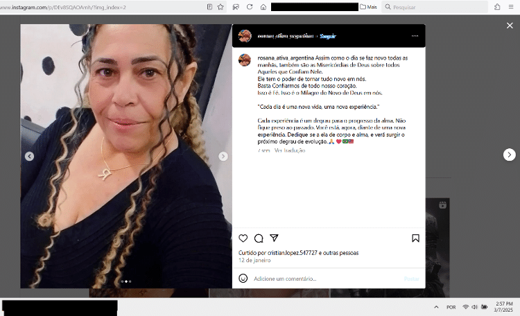 "Não fique preso ao passado", disse Rosana antes de cruzar a fronteira "Não fique preso ao passado", disse Rosana antes de cruzar a fronteira