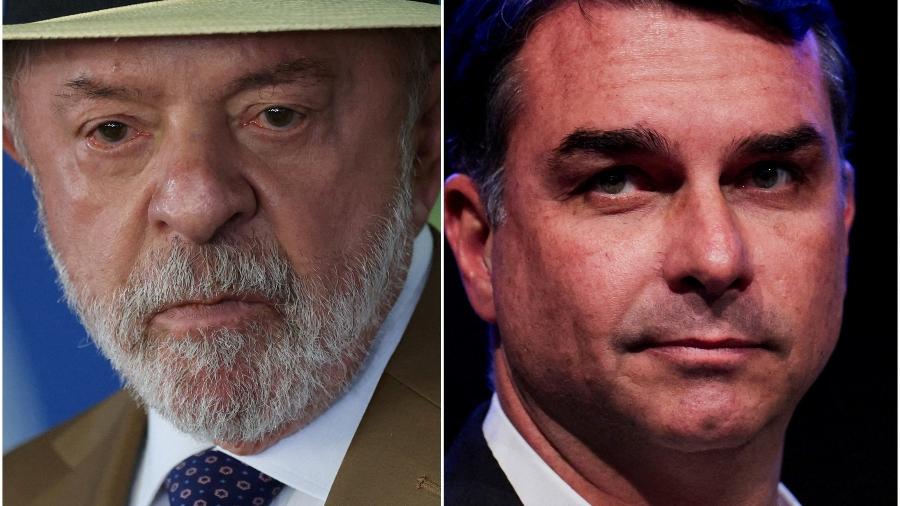 Imagem combinada mostra o presidente do Brasil, Luiz Inácio Lula da Silva (à esquerda), em uma cerimônia no Palácio do Planalto, em Brasília, Brasil, 8 de agosto de 2026, e o senador Flávio Bolsonaro (à direita), candidato do Partido Liberal (PL) à eleição presidencial do Brasil, em Brasília, Brasil, em 5 de agosto de 2026REUTERS/Adriano Machado Imagem combinada mostra o presidente do Brasil, Luiz Inácio Lula da Silva (à esquerda), em uma cerimônia no Palácio do Planalto, em Brasília, Brasil, 8 de agosto de 2026, e o senador Flávio Bolsonaro (à direita), candidato do Partido Liberal (PL) à eleição presidencial do Brasil, em Brasília, Brasil, em 5 de agosto de 2026REUTERS/Adriano Machado