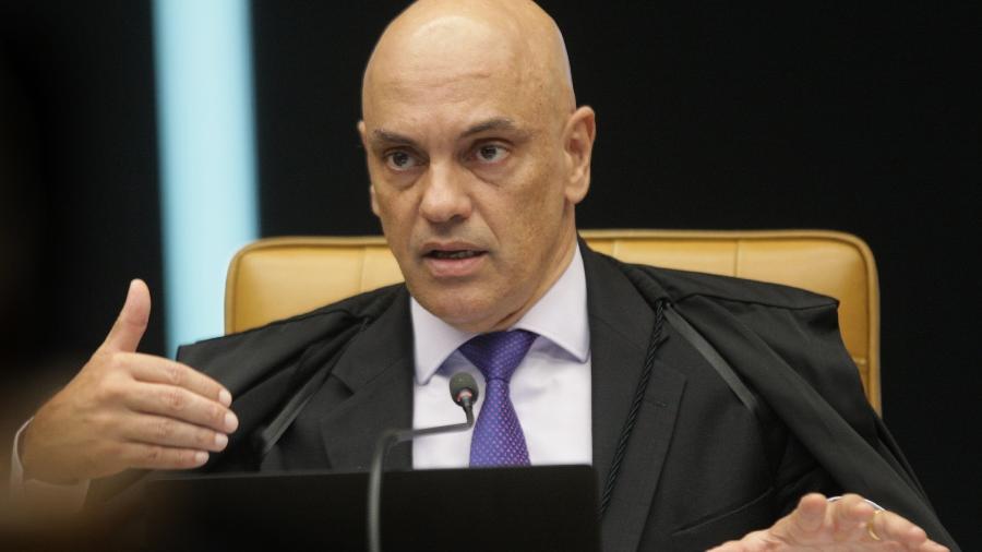 4.ago.2022 - O ministro Alexandre de Moraes, do STF, durante sessão plenária - Nelson Jr./SCO/STF