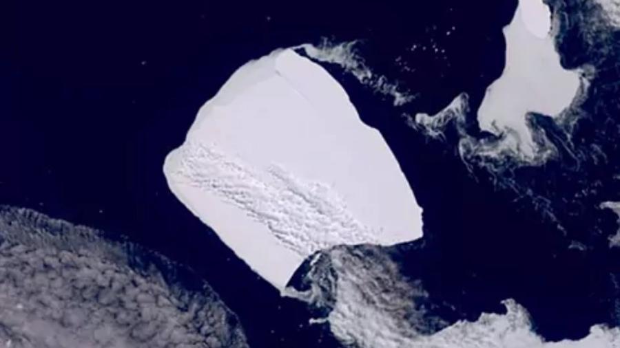 O iceberg A23a, visto em imagem captada por satélite da Agência Espacial Europeia