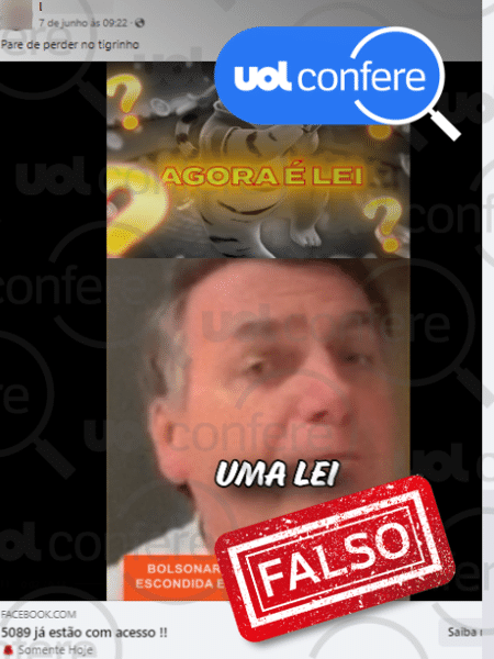 20.jun.2024 - Vídeo manipulado usa a imagem de Bolsonaro