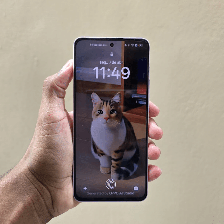 Com 6,67 polegadas e painel OLED, a tela do Reno 13 F 5G apresentando cores vivas Com 6,67 polegadas e painel OLED, a tela do Reno 13 F 5G apresentando cores vivas