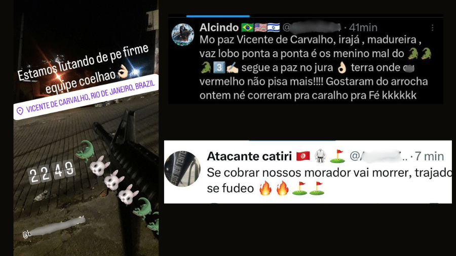 Comunicados supostamente ligados a grupos criminosos nas redes sociais - Reprodução/Redes sociais
