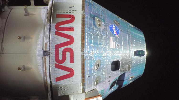 3.abr.2026 - Visão da cápsula Orion, da missão Artemis 2, da Nasa