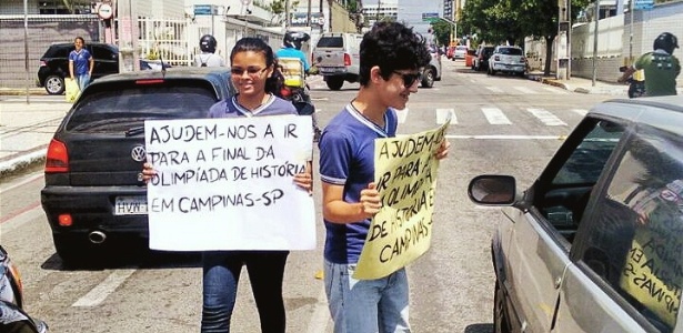 Sem ajuda, alunos cearenses resolveram pedir dinheiro no semáforo para ir a Campinas - Iury Holanda