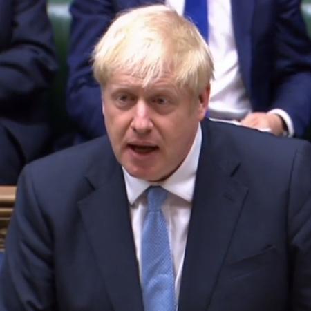 Primeiro-ministro Boris Johnson durante seu primeiro pronunciamento no Parlamento britânico - AFP
