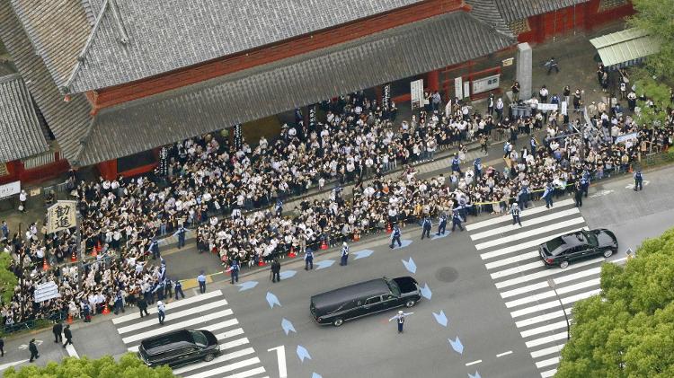 Aerial view of former premiere Shinzo Abe's band - via Kyodo/ REUTERS - via Kyodo/ REUTERS