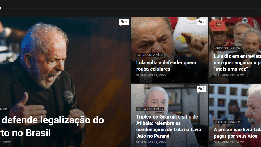 "LulaFlix": Site criado por campanha de Bolsonaro - Reprodução