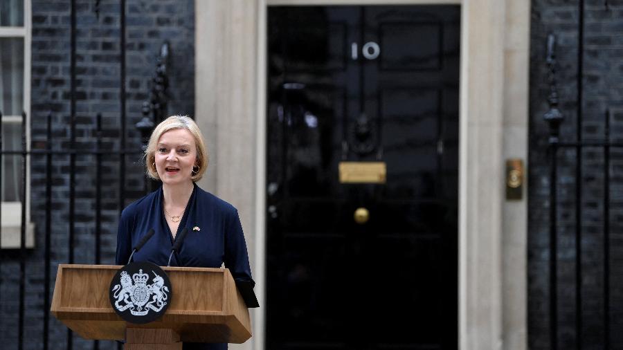 20.out.22 - Liz Truss anuncia renúncia do cargo de premiê britânica - TOBY MELVILLE/REUTERS