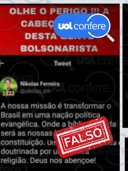 21.out.2024 - Post engana sobre afirmação do deputado federal Nikolas Ferreira