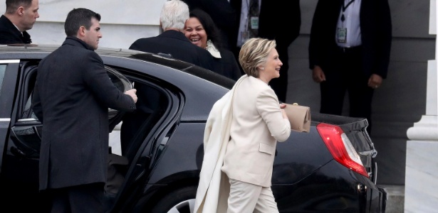 'Estou aqui hoje pela democracia', diz Hillary Clinton - Rob Carr/Reuters