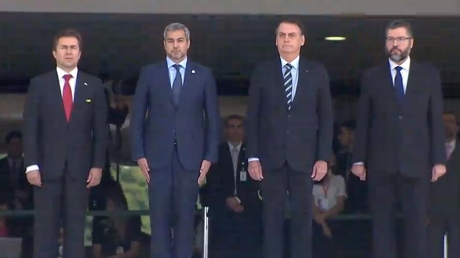 12.mar.2019 - Encontro entre o presidente do Paraguai, Mario Abdo Benítez, e o presidente do Brasil, Jair Bolsonaro no Palácio do Planalto - Reprodução/NBR