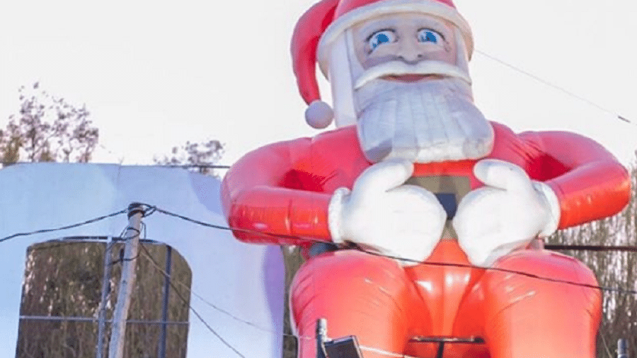 Papai Noel inflável de oito metros e 200kg desaparece em Belo Horizonte - Reprodução/Instagram