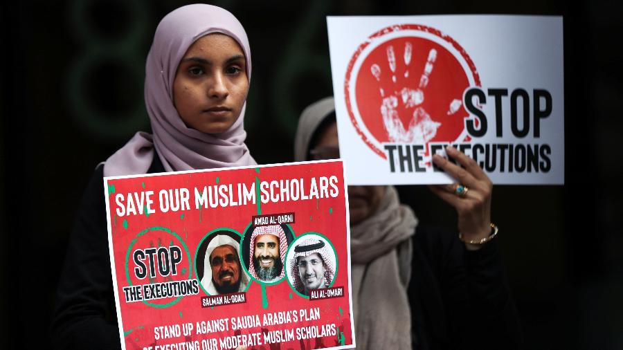 Mulher protesta contra pena de morte na Arábia Saudita - Getty Images