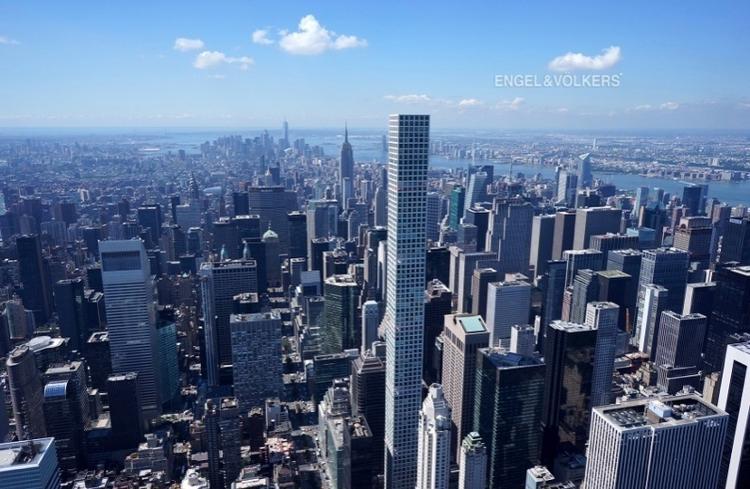 Vista aérea do edifício 432 Park Avenue Vista aérea do edifício 432 Park Avenue