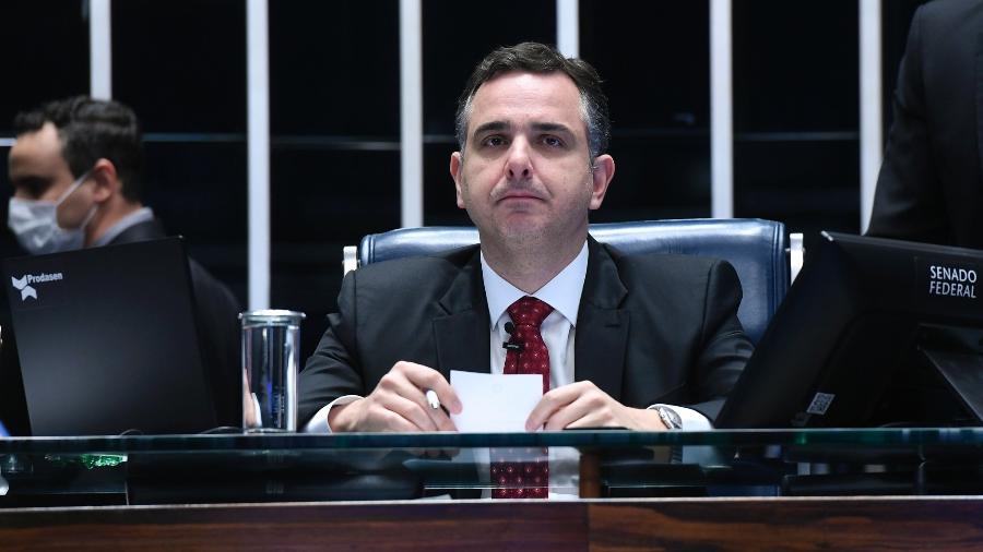 Rodrigo Pacheco (PSD-MG), presidente do Senado, foi eleito para o comando da Casa com 57 votos - Edilson Rodrigues/Agência Senado
