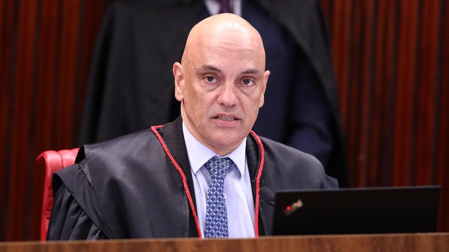 Ministro Alexandre de Moraes, presidente do TSE, durante sessão - LR Moreira/Secom/TSE