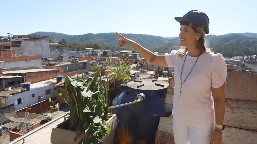 30.jan.2023 - Fran Corrêa (MDB), candidata a vice em Guarulhos na chapa de Elói Pietá (Solidariedade)