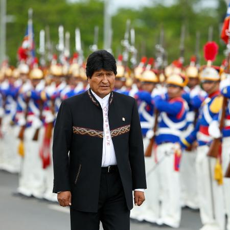 5.dez.2017 - O Presidente da Bolívia, Evo Morales, durante visita ao Palácio do Planalto, em Brasília - Walterson Rosa/Framephoto/Estadão Conteúdo