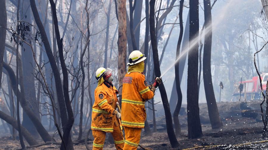A onda de calor no país agrava os incêndios florestais na costa leste - Saeed Khan/AFP