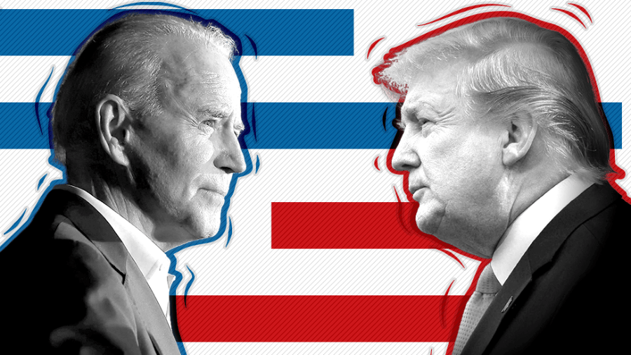 O democrata Joe Biden (à esquerda) e o republicano Donald Trump, que disputam a corrida presidencial norte-americana - BBC