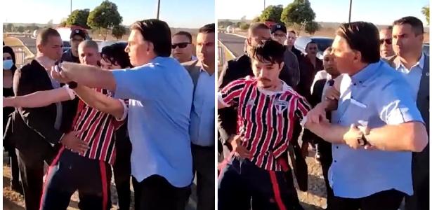 Bolsonaro segura youtuber em Bras&iacute;lia ap&oacute;s ser xingado