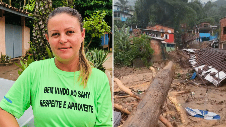 Lydia é proprietária de uma das casas que cedeu com a chuva, na Vila Sahy - Arquivo pessoal