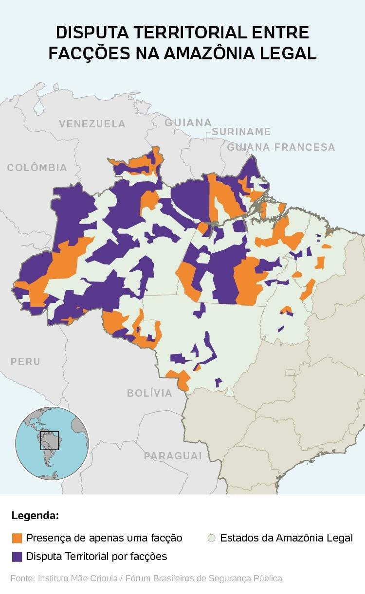 Disputa territorial entre facções na Amazônia Legal