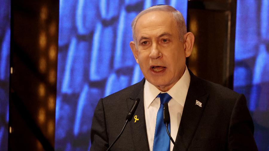 13.mai.2024 - O primeiro-ministro de Israel, Benjamin Netanyahu, em imagem de arquivo